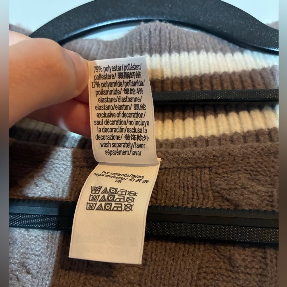 *Final Price* VS PINK | Collegiate Cable-Knit Oversized Cardigan Light Brown XXL - Picture 5 of 5